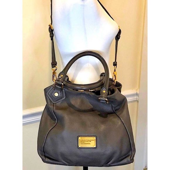 MARC JACOBS Workwear Grey Rolled Top Handles Satchel Crossbody Shoulder Bag - Picture 3 of 16